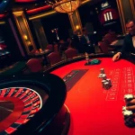 Experience the excitement of GO88 at a vibrant casino table with poker chips and a roulette wheel.