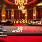Experience thrilling gaming action at mm88 com with vibrant poker chips and roulette tables in a luxury casino setting.