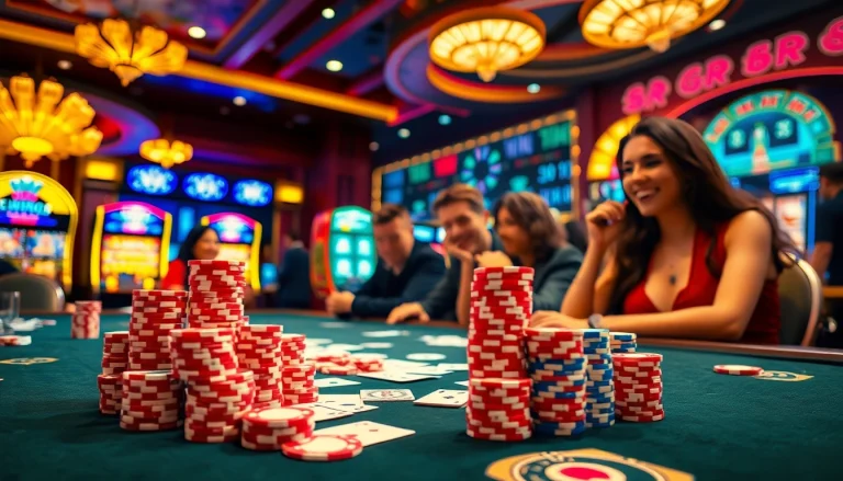 Experience the thrill of winning at rajatoto88 with a vibrant casino scene, showcasing intense gameplay and luxury.