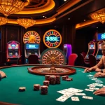 Players engage in high-stakes poker at 88i's luxurious casino, showcasing excitement and strategy.