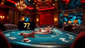 Experience the thrill of 79 king at an elegant casino table with poker chips and cards.