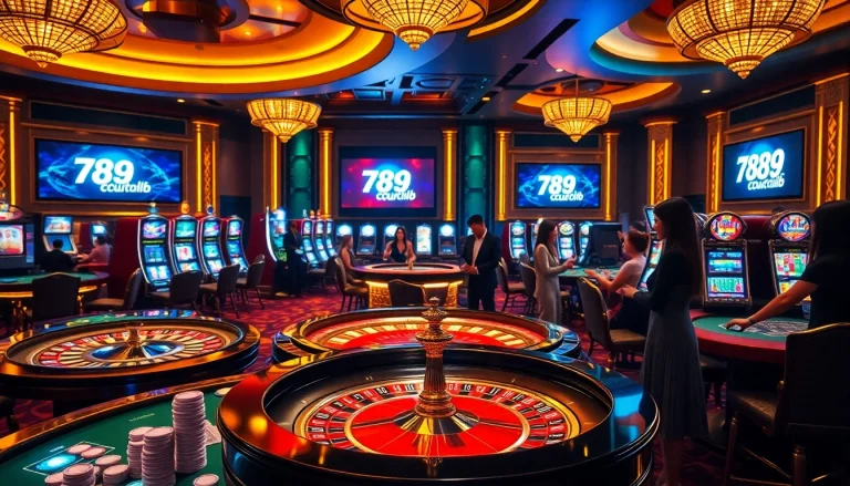 Players enjoying games at 789club, showcasing excitement and vibrant casino atmosphere.