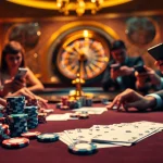 Players engaging in ClubGG real money poker with vibrant chips and cards on a luxurious table.