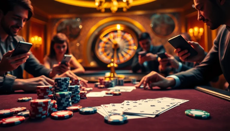Players engaging in ClubGG real money poker with vibrant chips and cards on a luxurious table.