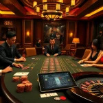 Experience thrilling baccarat at the elegant 88i casino table with vibrant chips and luxurious ambiance.