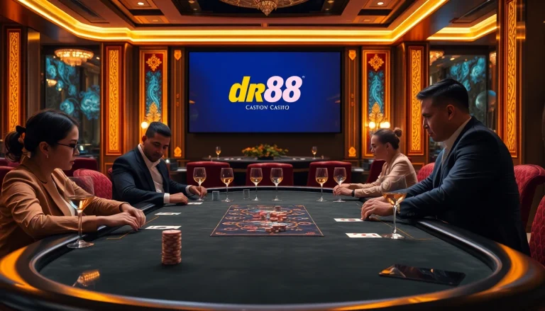 Experience high-stakes gaming at nhà cái dr88 with an elegant poker scene full of anticipation.