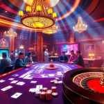Players celebrating a win at 68VIP's luxurious casino table with poker chips and cards.