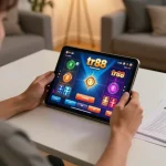 Engaging in the tr88 game online at home, enjoying a vibrant and strategic gaming experience