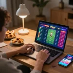 Engaging in toto betting strategies at a modern online gaming setup with live odds displayed