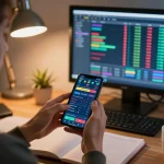 Engaging sports betting experience on smartphone showcasing nhacaiuytin with real-time stats and strategies.
