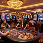 Engaged players placing bets at the XX88 roulette table, capturing the excitement of luxury casino gameplay.