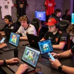 Dota 2 betting enthusiasts engaging in a vibrant esports betting environment.