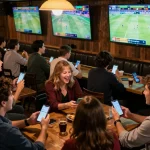 Betting excitement at MM88 with patrons engaging in thrilling sports betting strategies.
