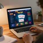 Engaging online gameplay on btopcshop displayed on laptop, showing strategic betting.