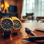 Showcase of luxurious replica watches with elegant design details.