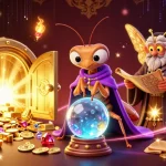 Engage with Luck8's vibrant casino experience through a mystical scene of fortune telling and treasures.