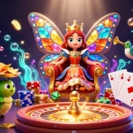 Experience excitement with the Website Sunwin's dynamic casino scene featuring vibrant characters and playful game elements.