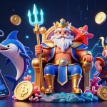 Engage with vmax in a vibrant underwater casino world featuring Neptune and crypto elements.