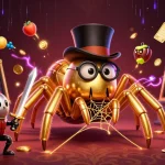 Experience dynamic slot games with 텐텐벳's rich visuals of gold, tarantula, and exciting gaming elements.