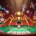 Experience thrilling gameplay at situs slot with steampunk characters amidst rich casino elements.