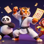 Experience the thrill of judi bola with a tiger master, panda disciple, and monkey student in action!